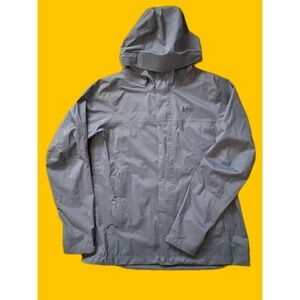 REI Co-op Rainier Rain Jacket Womens Small Gray HydroWall 2.5L Waterproof 227614